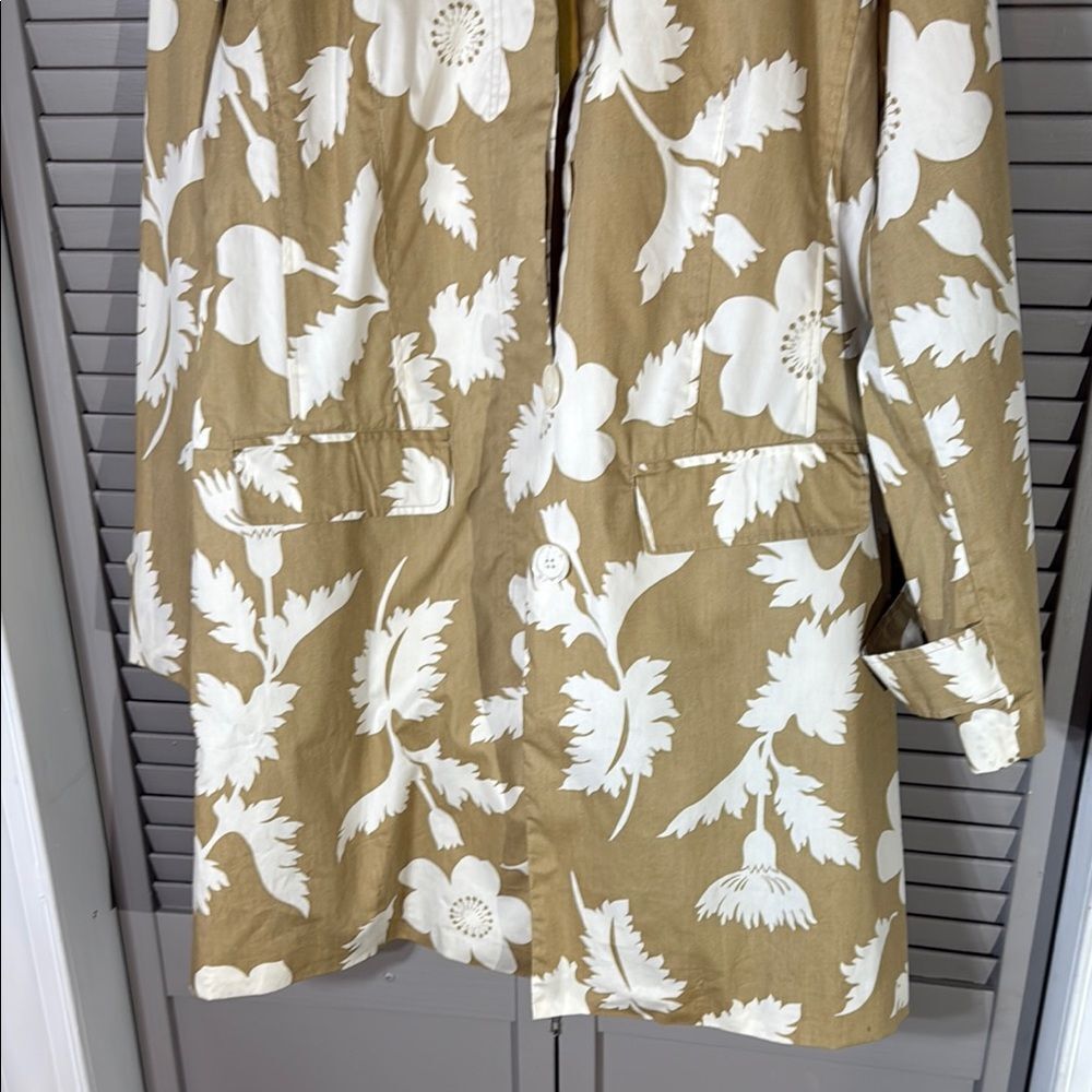 Dennis Basso Tan and White Blazer Lightweight Suit Jacket - Picture 11 of 12